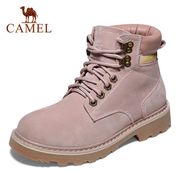 Botas camel masculino homem hightop highking botas à prova d'água de lazer de lazer martin de botas de bota de trama de botas de trabalho anti -vislip ao ar livre