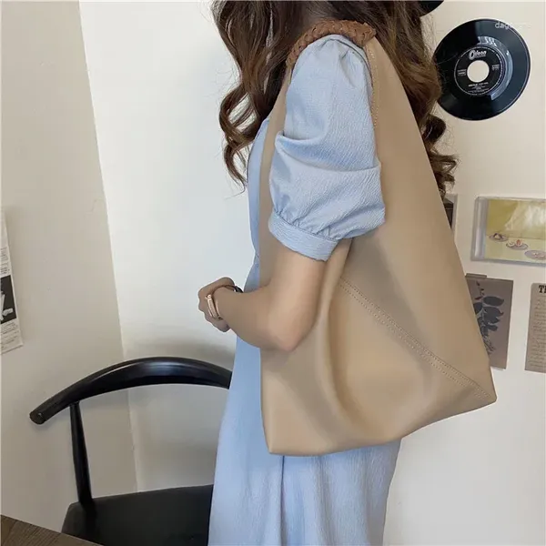 Tasche 2024 Totes Weiche PU Leder Frauen Umhängetaschen Große Kapazität Geflochtene Hand Strap Handtasche Weibliche Verbindung Geldbörse Und Handtaschen