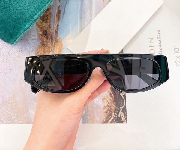 Овальные солнцезащитные очки с плоским верхом, черные/серые дымчатые для женщин и мужчин, летние солнцезащитные очки Lunettes de Soleil, очки Occhiali da Sole UV400