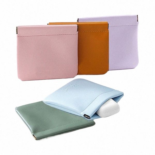 Custodia per trucco in pelle PU Custodia impermeabile piccola per cosmetici Mini Borsa a portafoglio corta Portamonete Chiave Auricolari Porta carte di credito y70z #