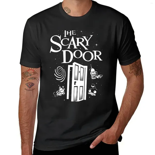 Мужские футболки-поло The Scary Door, винтажные футболки с короткими рукавами, топы больших размеров, одежда для мужчин