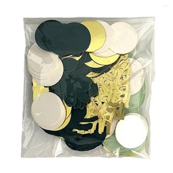 Decoração de festa decorativa confete papel colorido conjunto de aniversário para mesa verde dourado preto redondo homens