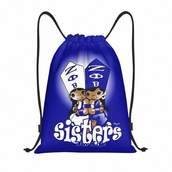 Personalizado Zeta Phi Beta Sisterly Love Drawstring Backpack Bag Leve Carta Grega 1920 Gym Sports Sackpack Sacks para Viajar l5pf #