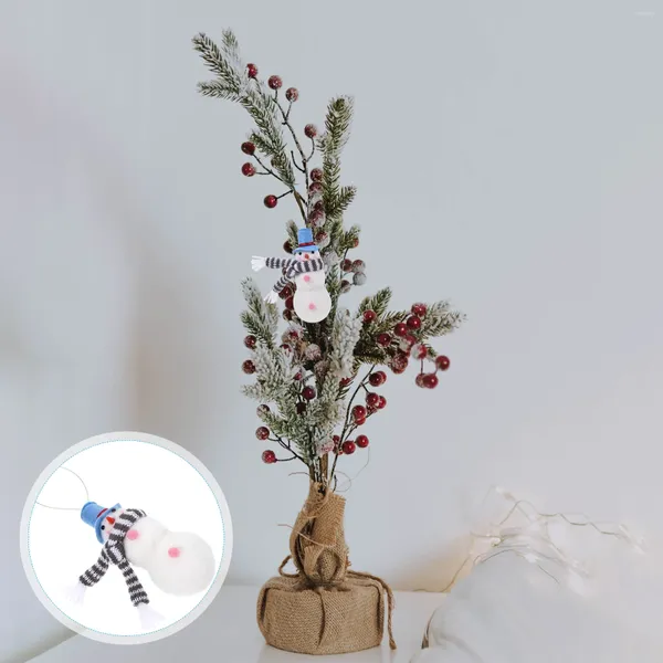 Figurine decorative Regali di Natale Bambole di pupazzo di neve in feltro di lana Pendenti per decorazioni per piccoli alberi