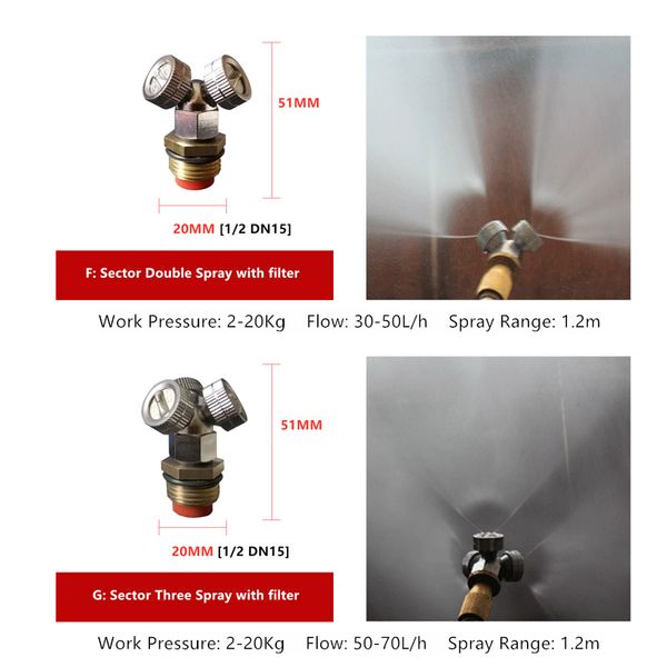 Misting Bochele Manguation Connector de latão Atomizador de pulverizador de nebulizador de água de água de água