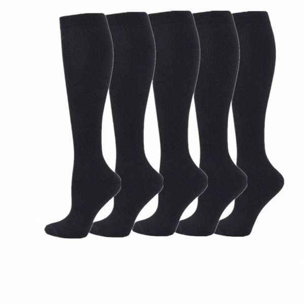 5 Çift/Paket Compri Socks Erkekler Spor Çorapları Diz Yüksek 30 mmhg Tıbbi Ödem Varisli Damarlar Kadın Compri Stocking X2J2#