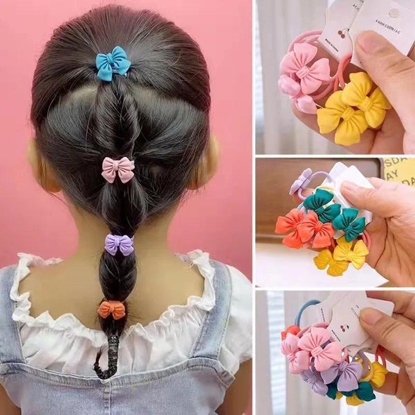 Accessori per capelli 2 pezzi Fasce elastiche per fiocco per bambini Principessa coreana Corda Cravatta Treccia Copricapo Copricapo per ragazze