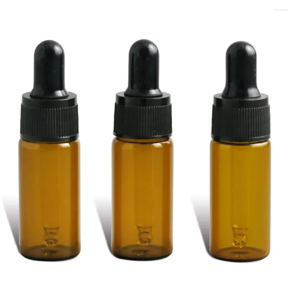 Aufbewahrungsflaschen, 50 x 10 ml, leere bernsteinfarbene, braune Glas-Tropffläschchen für ätherische Öle. Verwenden Sie 1/3 Unzen E-Liquid-Tropfbehälter im Freien