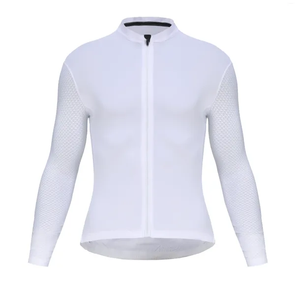 Giacche da corsa Maglie da ciclismo da uomo Bianco Manica lunga Primavera Autunno Mountain Bike Pro Team Camicie Abbigliamento Cic