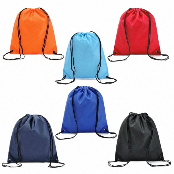 20 pcs cordão mochila saco com faixa reflexiva corda mochila cinch sacos saco a granel para a escola yoga esporte ginásio viajar x0NN #