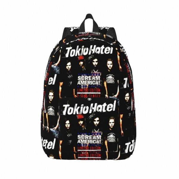 Tokio oteller sırt çantası grubu müzik gençlik polyester yürüyüş sırt çantaları büyük eğlenceli okul çantaları sırt çantası w8aw#