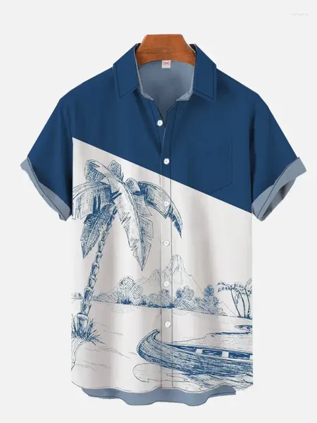 Camisas casuais masculinas Coconut Tree Pattern