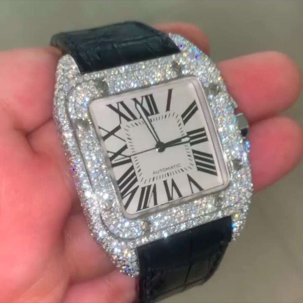 Дизайнерские часы ICED OUT Лаборатории выращивают без бриллиантовых часов для мужчин. Лучшее качество оптовая цена