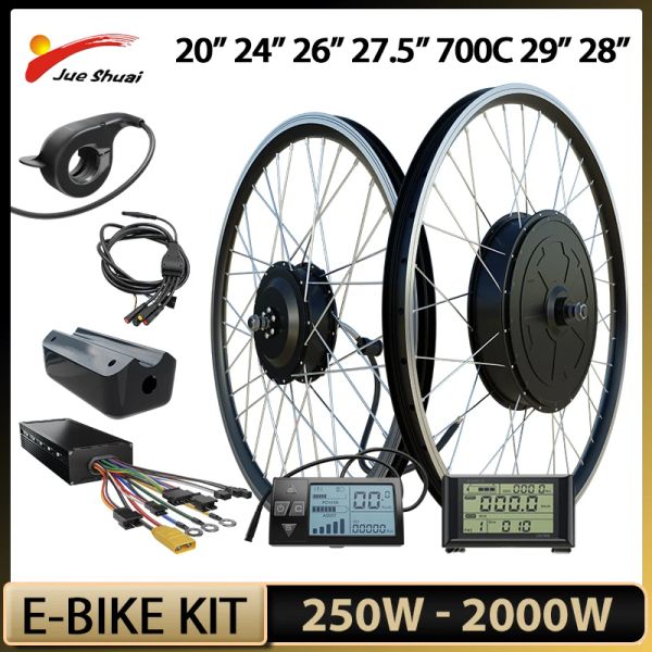 Bicicleta 250W 2000W Kit de conversão de bicicleta elétrica 36V 48V Roda do motor traseiro traseiro para 20 