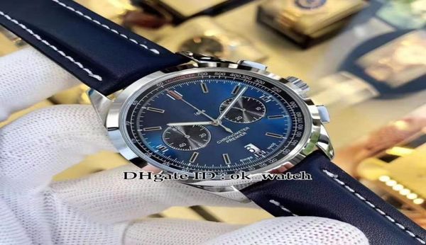 Высококачественный новый 42 -миллиметровый премьер B01 AB0118A61C1P1 VK Quartz Chronograph Mens Watch Blue Dial Blue Leather Strap Gents Спортивные часы 4217185