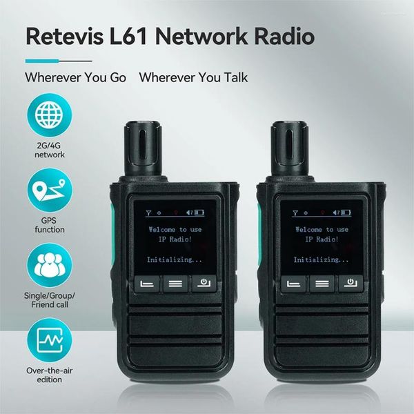 Walkie Talkie Retevis L61 4G Network Radio GPS Langstrecke USB -C -Aufladen zwei Wege Smartphone POC Linux 2G