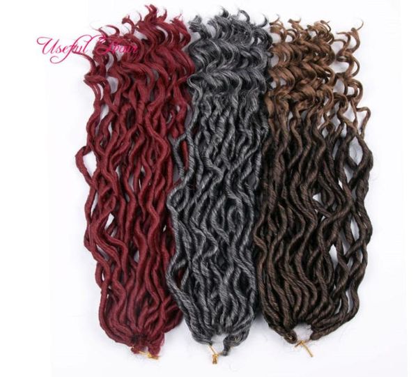 Dreadlocks Extensões encaracoladas Pacotes sintéticos deusa trava a trança Jamaica em pacotes 18quot Braiding Synthetic Hair in Hair Exte5117101