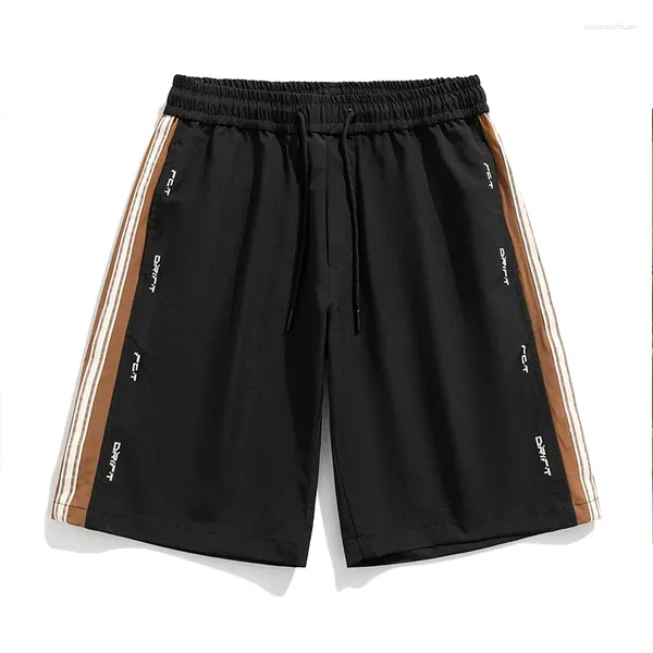 Shorts maschile American Color Contrast Striped Sports Summer Shin Casual Casual Sliose Gambia Fashion Brand Brand Pant Five Cent