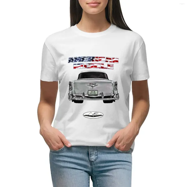 Kadın Polos 1956 Çubuk Kas Araba Oldtimer Youngtimer 56 T-Shirt Yaz Tops Kore Moda Tees Kadın Giyim