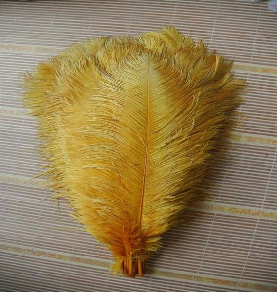 Pluma de penas de avestruz de ouro de 100 pcs 1618 polegadas para a decoração de evento de festa central de casamentos decoração de suprimento festivo5005877