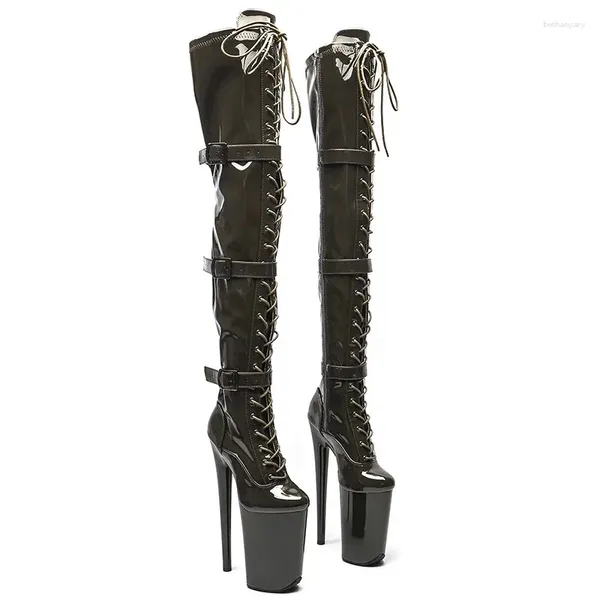 Scarpe da ballo laijianjinxia 23cm/9inch PU Platfort femminile Upper Women High Teli moderni Over the Knee Boots Pole 139