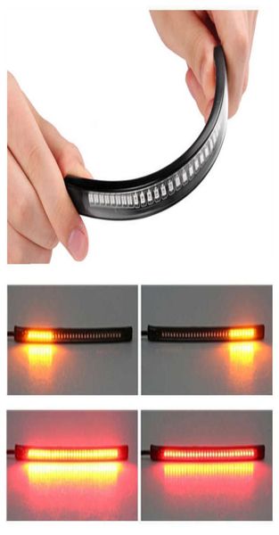 Flecibile 1 pc universale branchi di arresto del freno luminoso LED Strip moto coda a LED Light Segnali di licenza Freno di licenza Freno Flexible3566966