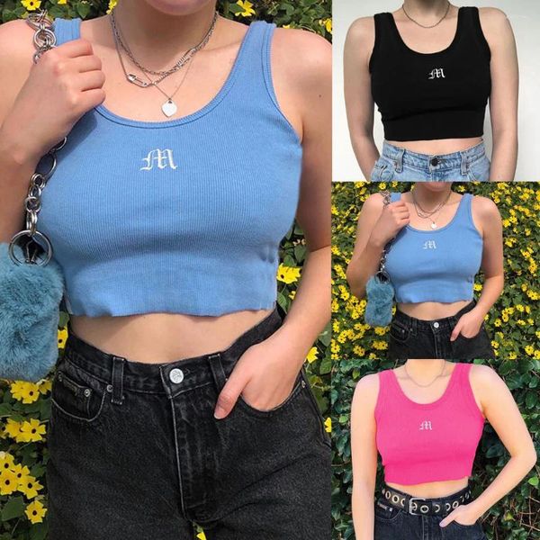 Frauenpolos Frauen solide Yoga Sport Mode Camisole Front Streetwear Bluse Tops T-Shirt Sommer Bare Midrif Tanp Top