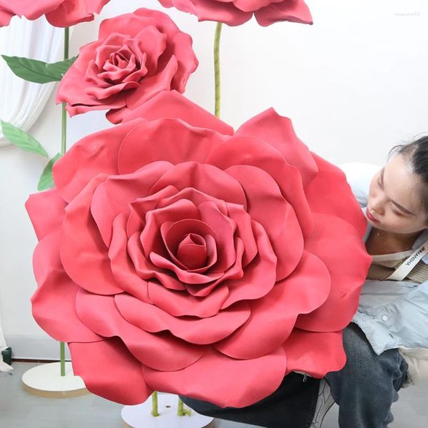 Dekorative Blumen Simuliertes riesiger Riesen Rosenschaum Blume Osterdekoration Wohnzimmer Display Yard Garten Dekore hochwertige künstliche