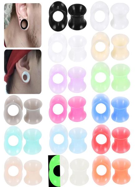 Tunnel Plugs Silicone Body Jewelrypiercing Gioielli 2pcs 316 mm Parenti auricolari auricolari Tunnel di silicone flessibili Tappi per piercing orecchio Str7372366