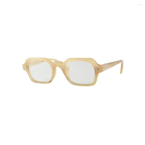 Sonnenbrille Nilerun Marke Gepinderte rechteckige quadratische handgefertigte natürliche Horn -Brillen optische Lesebrille Brillen Brillenrahmen