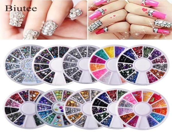 BIUTEE 10PCSSET NEWS Decoração da unha Caixas de diamante de diamantes brilhantes Caixa de acrílico Várias cores Kit de decoração de unhas 3D9673205