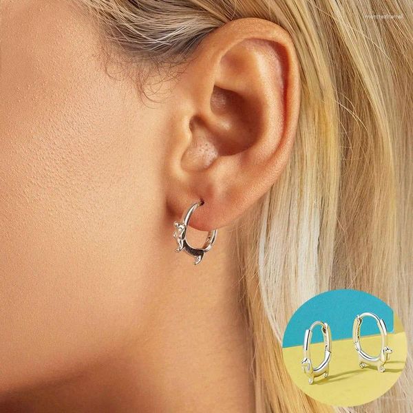 Hoop Ohrringe 925 Sterling Silber Tier für Frauen Mädchen Einfacher süßes Hund Dachshund Design Schmuckparty Geschenk Drop Drop