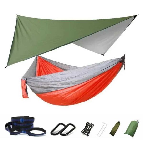 Hammocks Hammock Portable Nylon Parachute con rifugio solare e pioggia leggera per il cortile da viaggio e campeggio