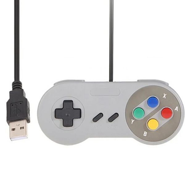 Novo 2024 1PCS Wired Super USB Controller gamepad joysticks joypad clássico para nintendo snes games windows pc computador macho para gamepad USB