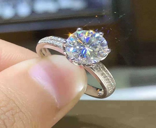 100 Real 14 K Кольцо из белого золота для женщин натуральное Anillos de Bizuteria White 2 Carats Diamond Anillos Mujer Pave Установка ювелирных изделий4058849