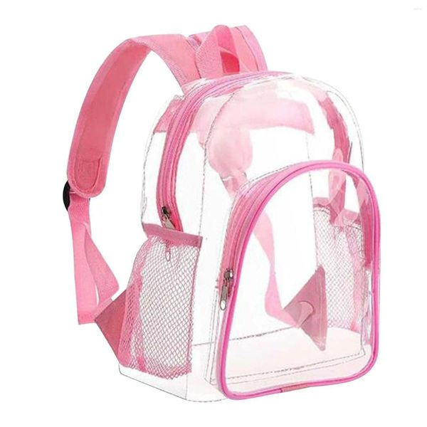 Rucksack 2024 Frauen transparent wasserdichte PVC -Tasche weibliche Mode -College -Studenten große solide klare Rucksäcke