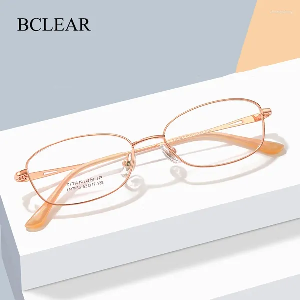 Tela di occhiali da sole blear ultra leggera ovale comodo occhiali per occhiali per viso in titanio diamante lussuoso telaio di prescrizione ottica