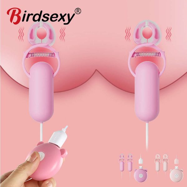 Morsetti di capezzolo in silicone vibratori con telecomando a 10 modalità mammario clitoris clitor clip impermeabile flirtare giocattoli sexy per donne