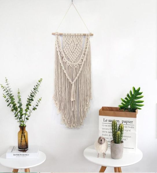 Novo Macrame de Macames de Mão Mãe Arte da parede Handmade de algodão pendurado tapeçaria com tecidos de renda Bohemian Wedding Decoration5154106