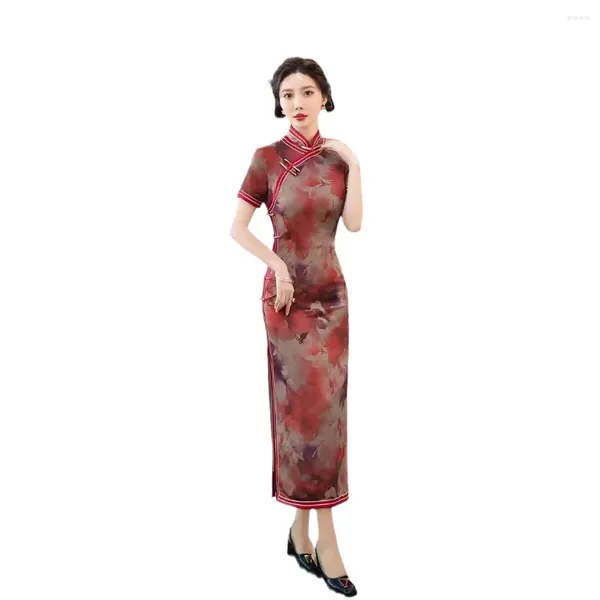 Roupas étnicas Cheongsam Vestido de noite Casamento artístico shanghai banquete vintage jacquard moda hanfu diariamente