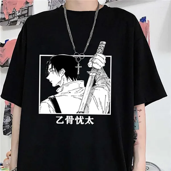 Camisetas femininas Anime Yuta Okkotsu Camisa gráfica masculina Crew do pescoço de rua casual Harajuku Cool