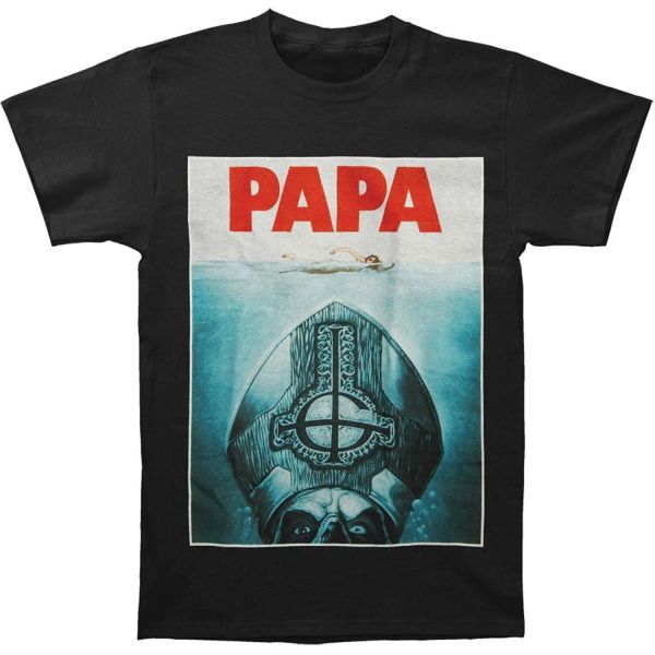 Camisetas autênticas banda fantasma Papa Emeritus II JAWS TSHIR