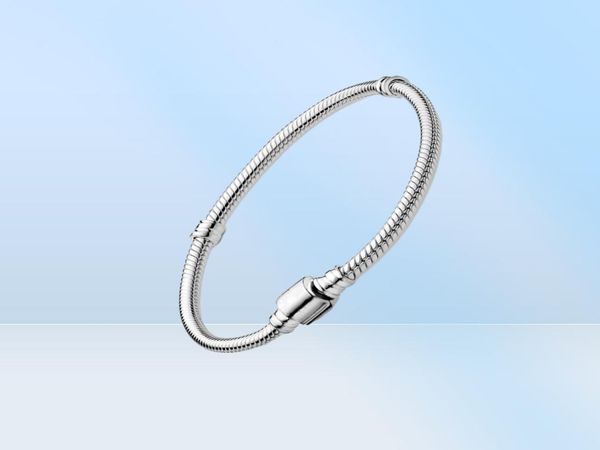 925 Sterling Silber Barrel Clasp -Kettenarmband Fit Authentischer europäischer Dangle Charme für Frauen Mode Schmuck Accessoires4202662