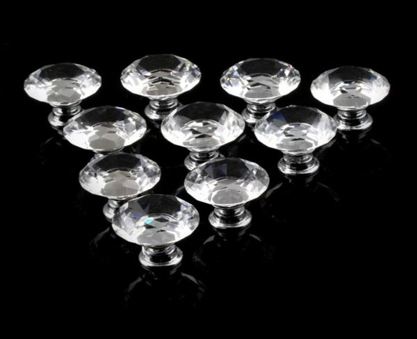 1 paketi/10pcs 30mm elmas şekli kristal cam çekmece dolap düğmeleri ve kulplar mutfak kapısı gardırop donanım aksesuarları8906720