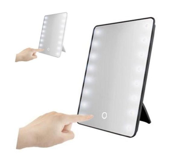 16 espelho de maquiagem iluminado por LED com lâmpada clara portátil Touch Sn Espelho Cosmético da Desktop Vanity Table Stand Mirrors T2001144589333