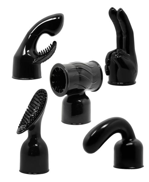 Schwarz Av Rod Stick Head Cap Vibrator Accessoires Erwachsene Sexspielzeug für Frauen weibliche Masturbator Magie Zauberstab Anhang9953261