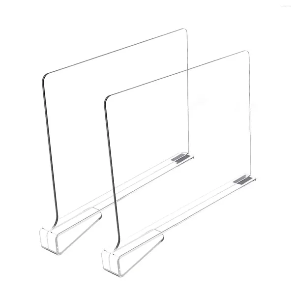 Armazenamento de cozinha acrílico Clear Closet Shelf Divisor Separadores de prateleiras ajustáveis para quarto e escritório