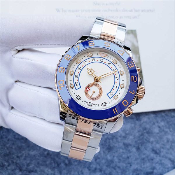 Guarda gli orologi AAA Laojia 904 yacht classico orologio meccanico luminoso business da uomo in gomma in acciaio raffinato orologio meccanico automatico