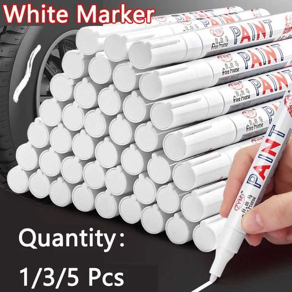 Marker marker bianco set 2,0 mm waterproof gel white gel penna fai -da -te marcatura di cartoleria scrittura di scorte scolastiche brushl2405