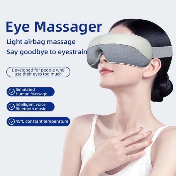Tinsol Eye Massager 4D Smart Smart Vibration Vibration Care Instrument Compress Bluetooth Music Music Massage Ocless Усталость квач 240424